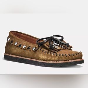 Coach Roccasin Moccasin shearling lined suede